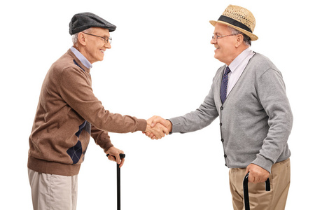 两个高级绅士握手照片