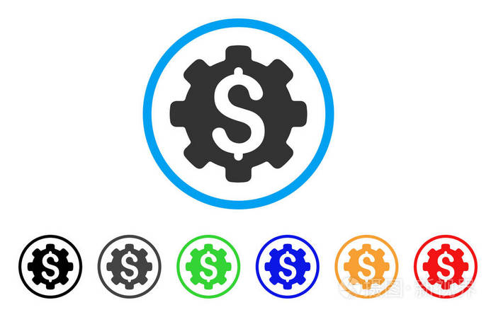 工业资本的圆形的图标