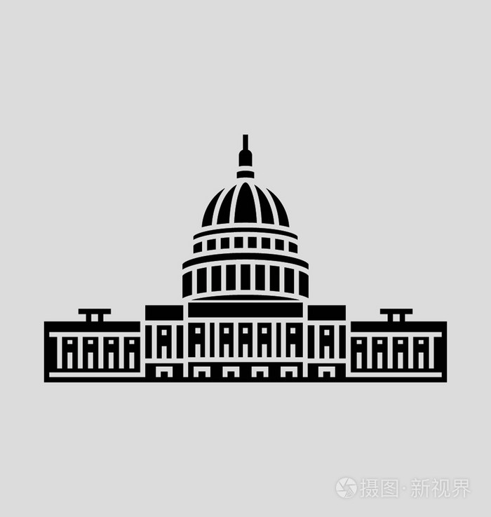 美国国会大厦固体矢量图插画-正版商用图片0e5hdc-摄图新视界