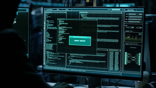 危险黑客制动与进入政府数据访问 照片