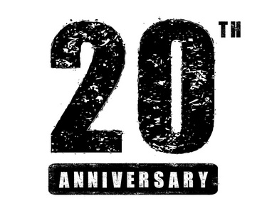 20 年周年纪念，橡皮戳矢量
