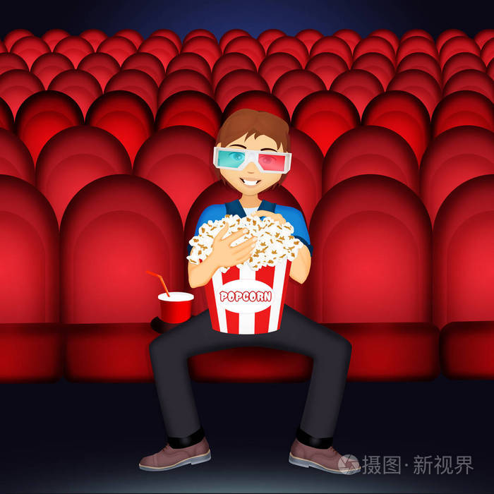 坐在电影院的人