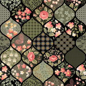 modle sans couture patchwork floral