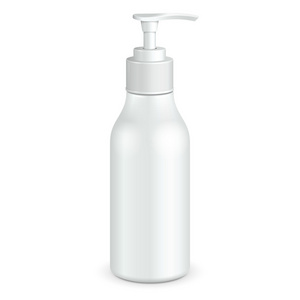 凝胶 泡沫或皂液机泵塑料瓶白色。准备好您的设计。产品包装