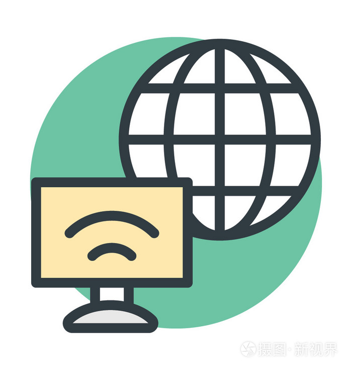 无线互联网彩色矢量图标