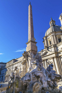 圣巴埃先生在以前教会方尖碑广场纳沃纳广场罗马意大利