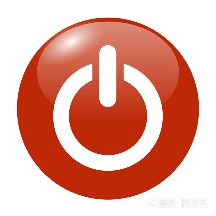 平的电源图标