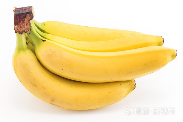 成熟的香蕉上白色隔离