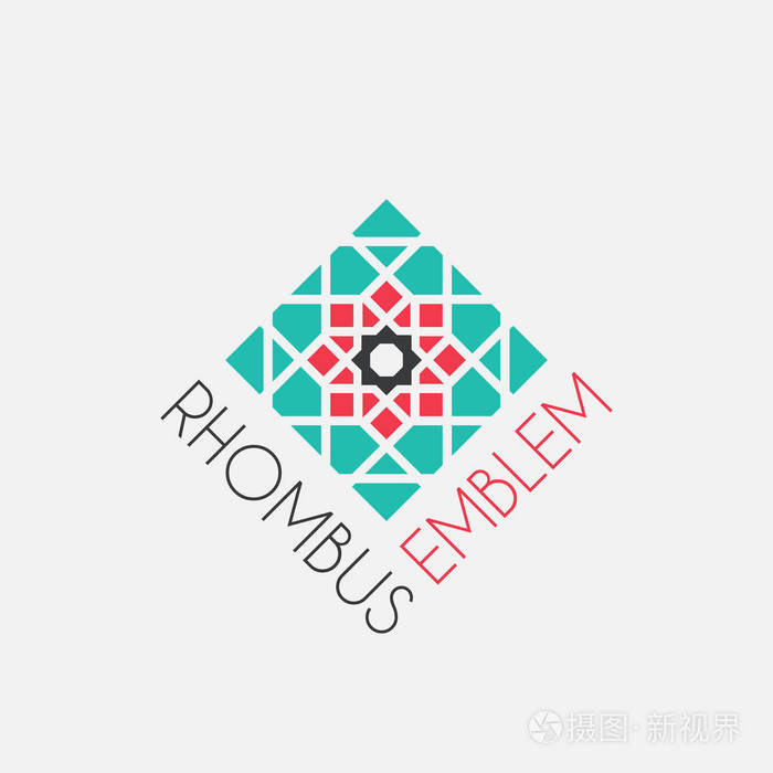 矢量拼接菱形标志