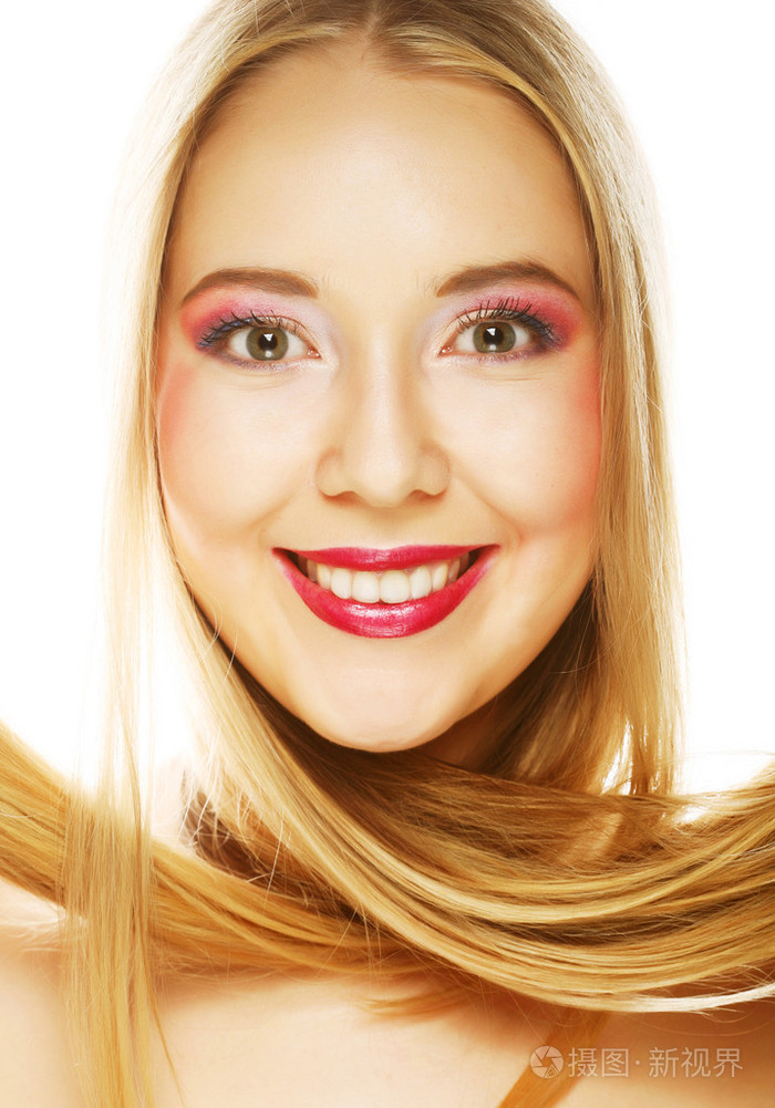 美丽的女人的脸的特写