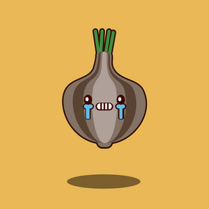 新鲜哭泣卡通伤心哭泣洋葱可爱蔬菜 charactericon 卡哇伊平面设计