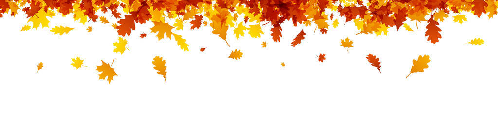 用橙色树叶秋天横幅