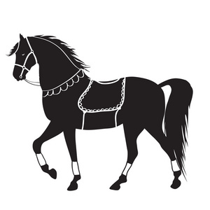 马蹄形剪影图片