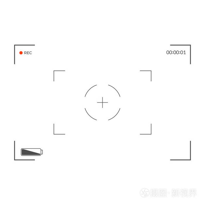 现代相机聚焦屏.矢量图