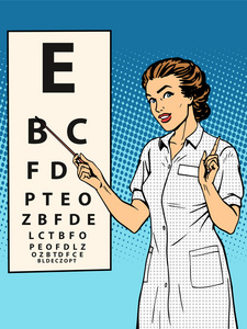 女人的眼科医生表验证的视图