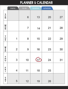 模板与策划人和日历的概念图片