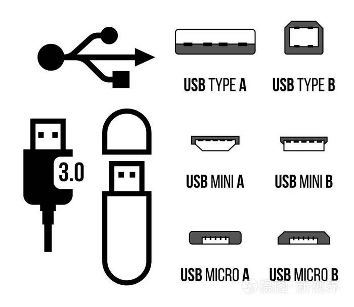 Usb 插座图标插画-正版商用图片0e6vi1-摄图新视界