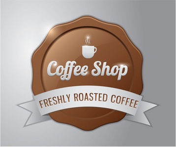 咖啡的徽章 咖啡厅 新鲜烘焙过的咖啡