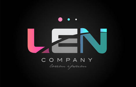 Len l e n 三个字母标志图标设计