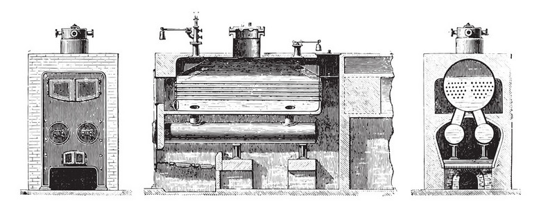 半管式锅炉用锅炉复古雕刻。