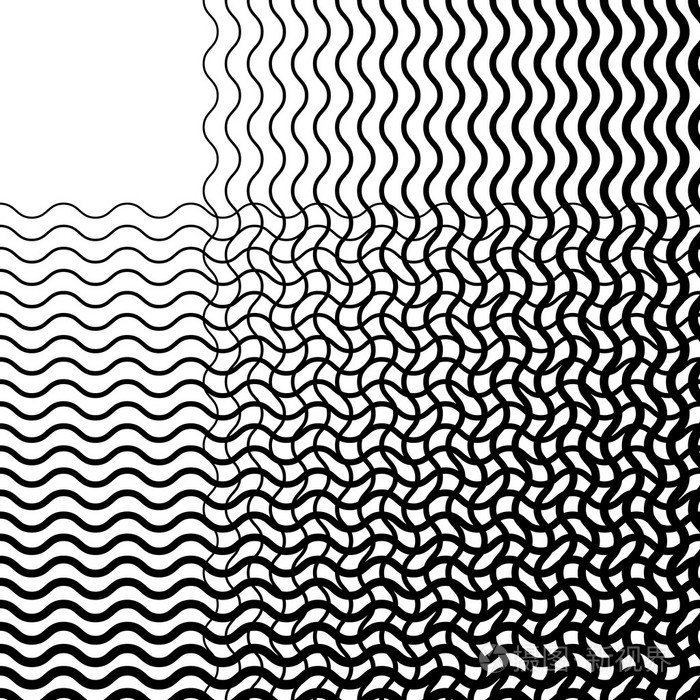 相交的波浪线模式