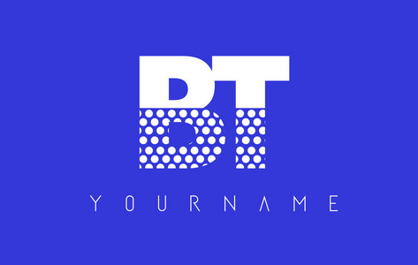 Bt B T 点缀蓝色背景字母标志设计