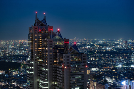 东京夜景从市政府办公室