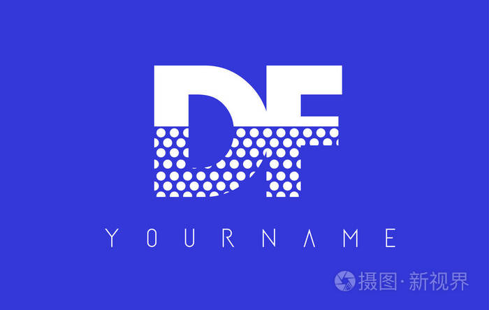 dfdf点缀蓝色背景字母标志设计