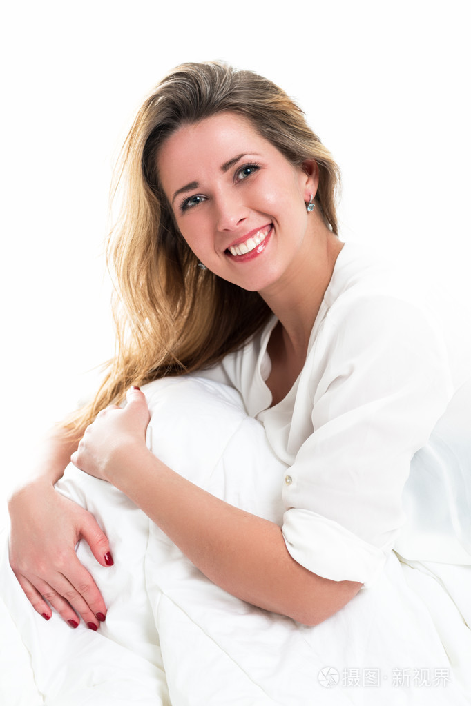 美丽幸福的女人的肖像