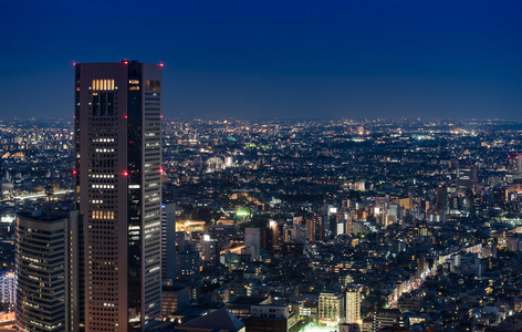 东京夜景从市政府办公室