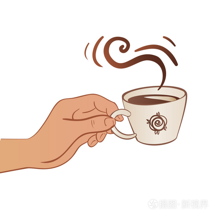 手上捧着一杯茶还是咖啡
