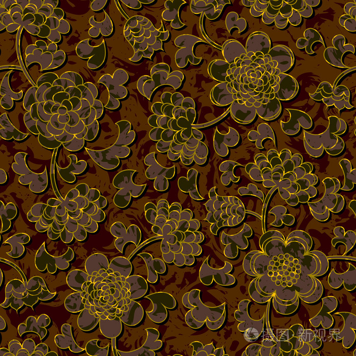无缝花锦缎图案背景
