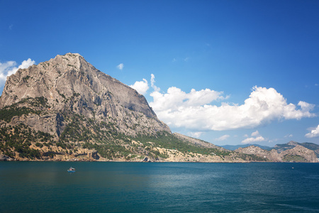 猎鹰和天空山猎鹰和克里米亚的绿湾照片