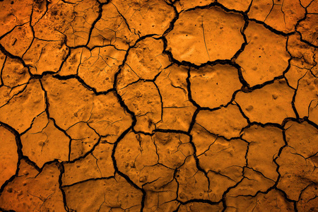沙漠中的干的泥干裂泥土地球代表气候变化