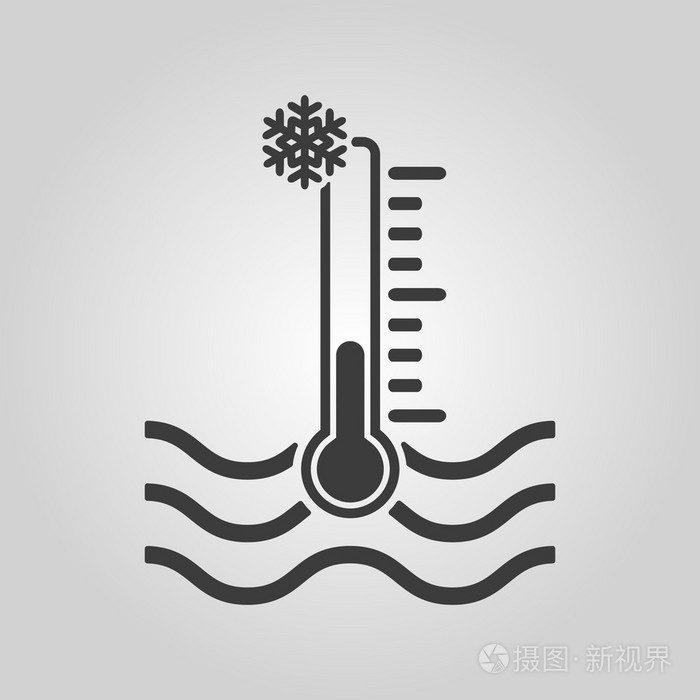 插画 冷水温度图标.冰冷的液体符号.单位.eps