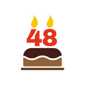 生日蛋糕蜡烛数 48 图标的形式.生日的符号.单位照片