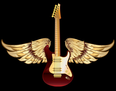 有翼的摇滚吉他会徽