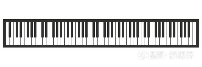 钢琴键盘矢量图88键的钢琴