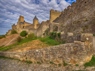 卡尔卡松薄壁中世纪城市法国