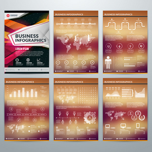信息图形向量概念。 一套商业资讯设计