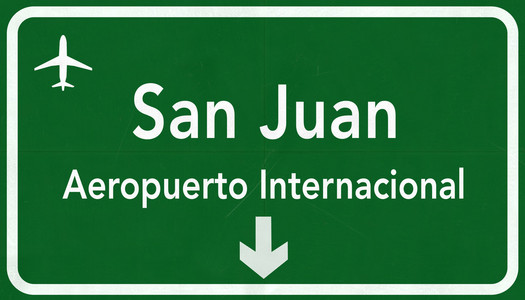 波多黎各波多黎各 San Juan 国际机场公路标志
