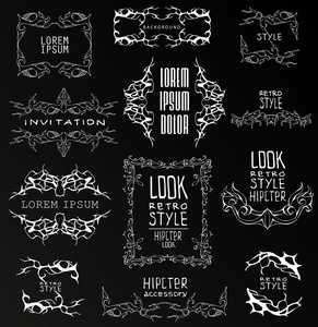 花线条流畅卡通中文字读取特殊新娘花边花民族装饰图案水彩花卉架字