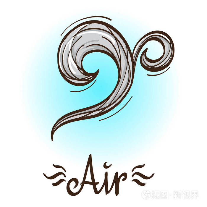 空气在卡通风格徽标