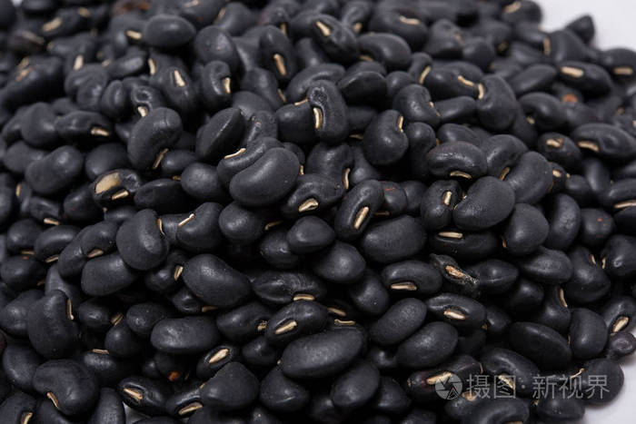 种子黑色豆作为背景特写