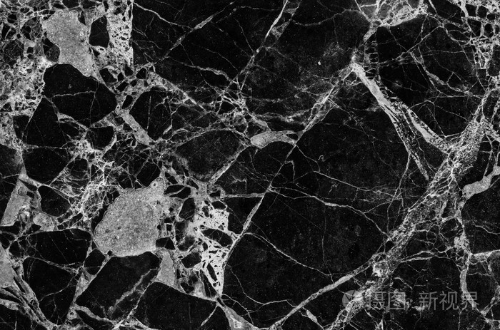 在黑色和白色基调的大理石石材表面纹理