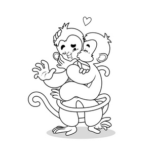 两个猴子图片-两个猴子素材-两个猴子插画-摄图新视界