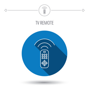 远程控制图标。电视频道标志