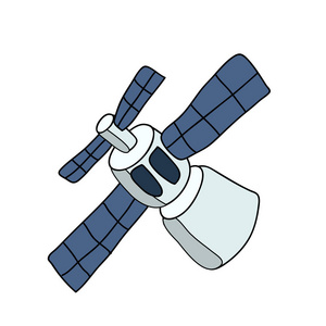 国际空间站.矢量图,白上孤立照片