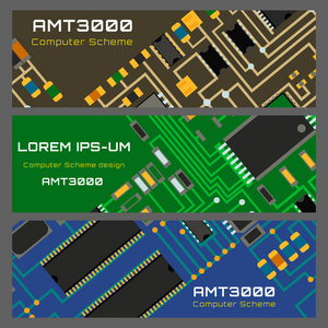 计算机芯片技术处理器电路主板信息系统矢量图