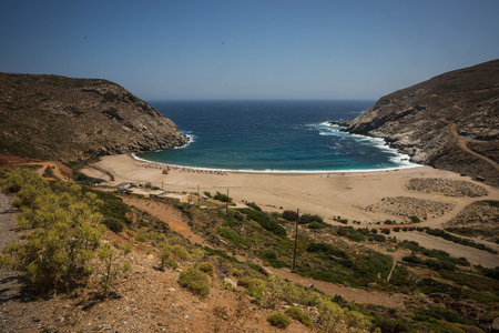 zorkos 海滩上安德罗斯岛,希腊照片